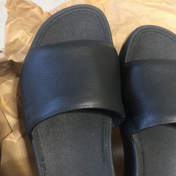 Fitflop Black Leather Slides - Picture 2 of 5